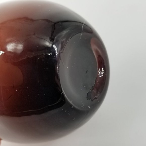 Purple Amethyst Hand Blown Art Glass Bud Vase Clear Bottom 4.50" x 2.75" MCM - Picture 5 of 10